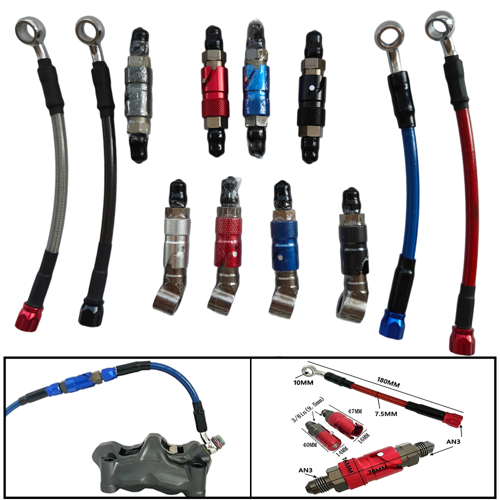 Brake Line Motorcycle - オートバイ AN3 クイックコネクトブレーキホースアダプターキット編組ブレーキラインクイックディスコネクトフィッティングホンダヤマハカワサキ用