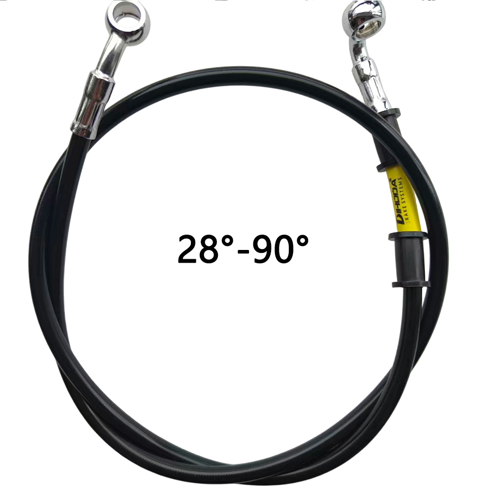 ブラック28 ° -90 °   度付き油圧ブレーキホース編 - Brake Line Motorcycle のレビューと価格