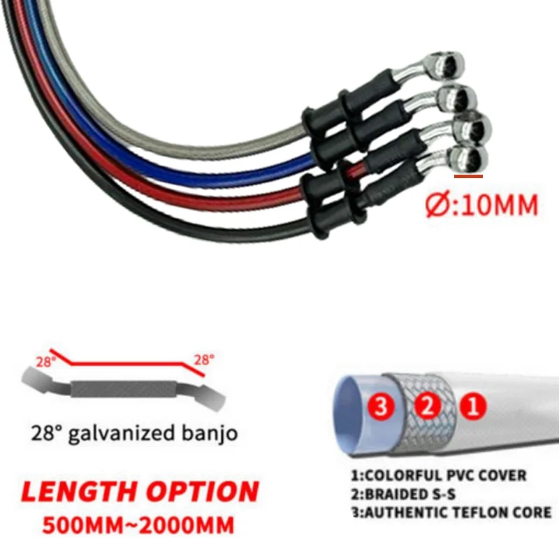 シルバー 30cm～220cm 28 °   10 ミリメー - Motorcycle Brake Cable のレビューと価格